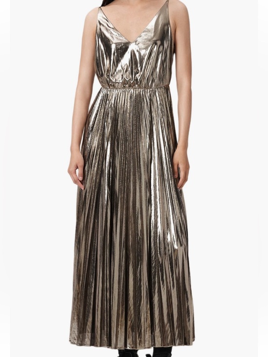 All Saints Dresses & Skirts - NEW All Saints Spark Pleated Maxi Dress in Bronze Brown